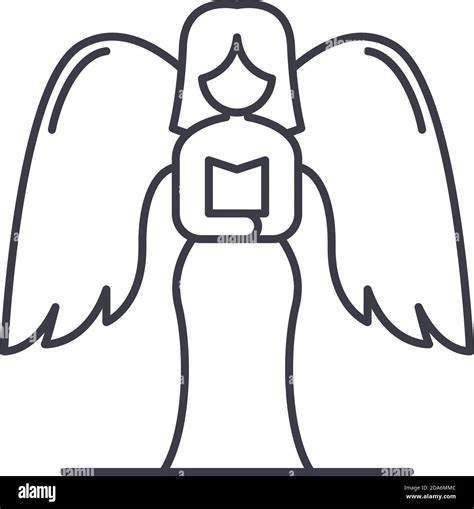 Angel Symbol Lineare Isolierte Illustration Dünne Linie Vektor Web