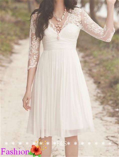 Short Lace Wedding Dress Ivory Wedding Dress Simple Long