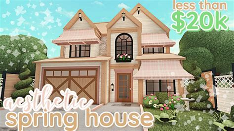 Aesthetic Spring 20k Bloxburg House Build 2 Story Exterior With Voice