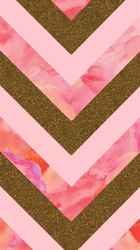 Download Glitter And Pink Watercolor Chevron 1080 X 1920