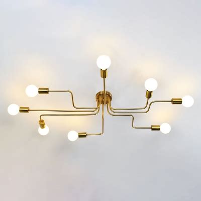 Get 5% in rewards with club o! Brushed Gold Large Semi Flush Mount Light Industrial ...