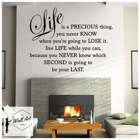 Life Is A Precious Thing Quote Wall Sticker Wall Quotes Decals Vinyl