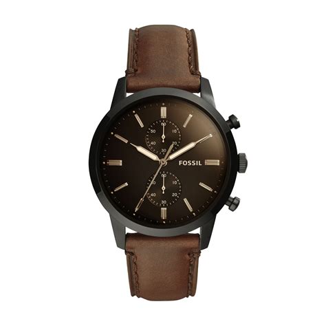 Fossil Fossil Mens Townsman Chronograph Brown Leather Watch 44mm