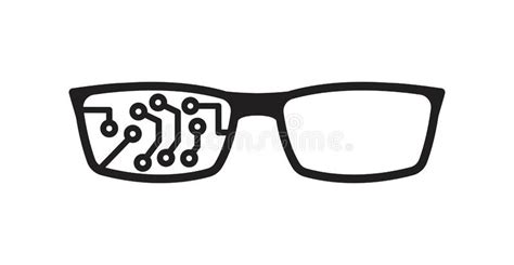 Smart Glasses Icon Line Color Vector Illustration Stock Vector