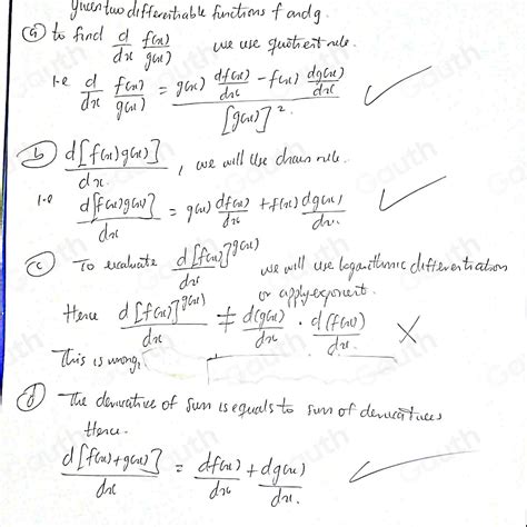 solved if f and g are both differentiable which or the given statement is incorrect a d dx f