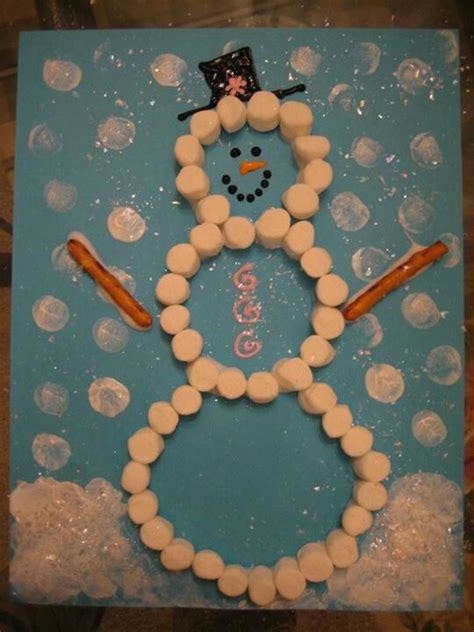 Winter Crafts For Children Marshmallow Snowman Snowman Crafts