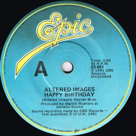 Altered Images Happy Birthday 1981 Vinyl Discogs