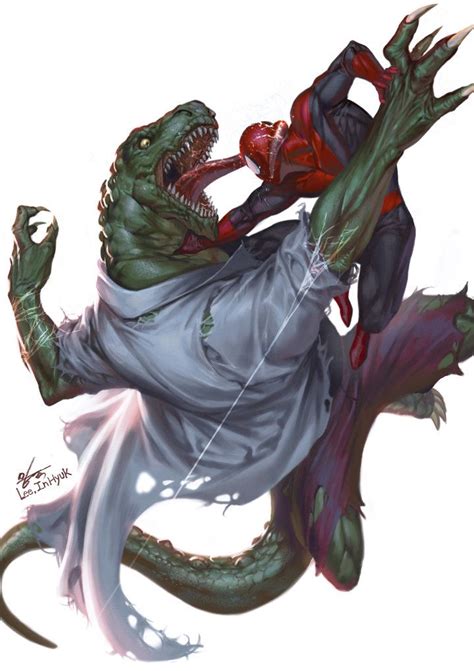 Artstation Lizard Vs Spidey Inhyuk Lee Marvel Marvel Comics Art