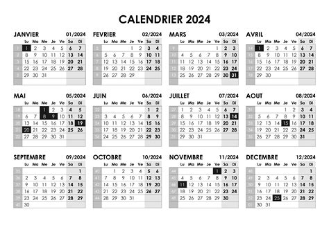 Calendrier Annuel 2024 Calendriersu