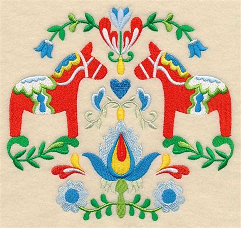 Swedish Folk Art Dala Horse Folk Embroidery Swedish Embroidery