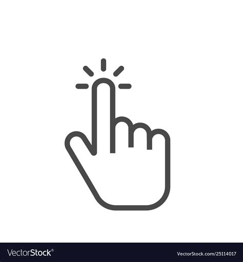 Click Finger Icon Clicking Pointer Isolated On Vector Image