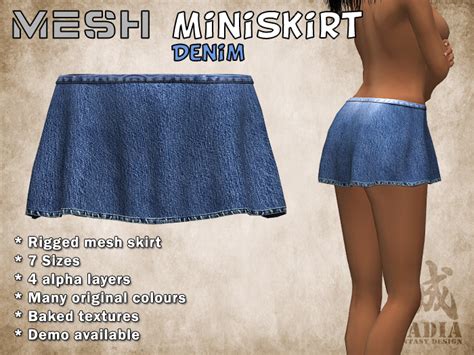 second life marketplace ~nadia~ mesh miniskirt denim