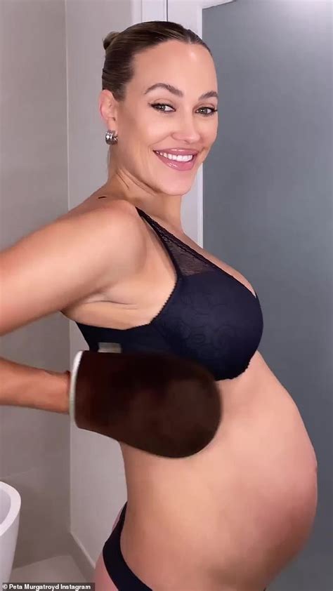Peta Murgatroyd Shows Off Her Growing Baby Bump And Applies Self Tanner