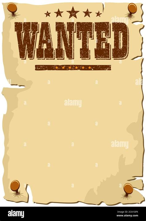 Cartoon Wanted Poster Wild West Template With Copy Space For Your