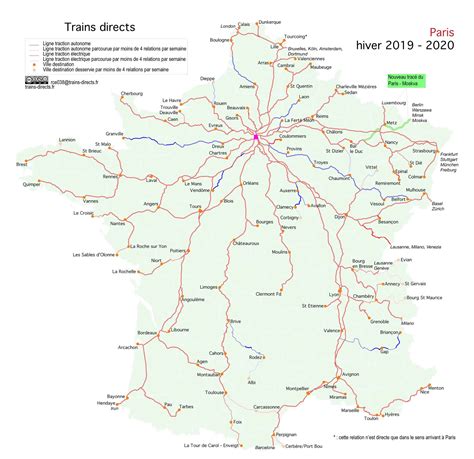 Carte Des Trains Directs Au Départ De Paris En 2020