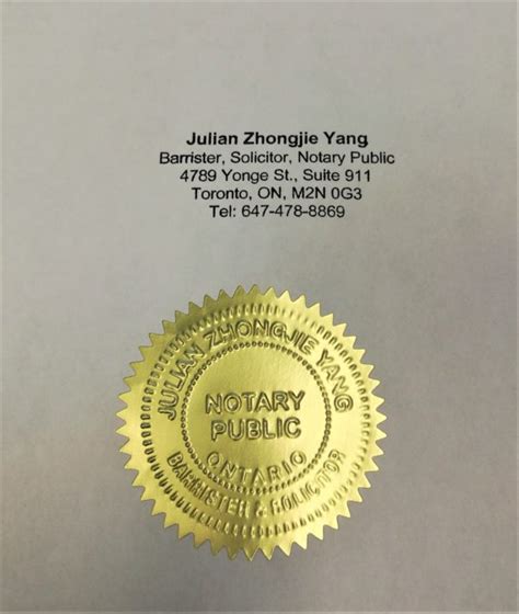 You can also visit her website to book for an appointment: Notary - Law Office of Julian Yang