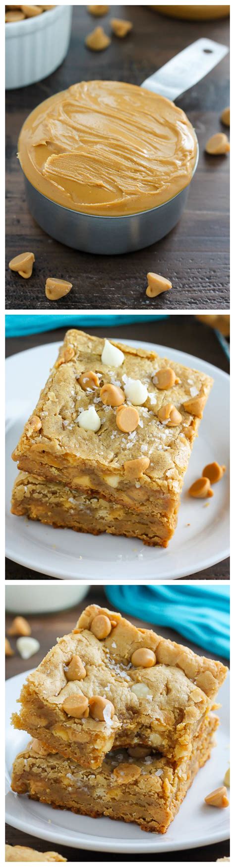 Thick And Chewy White Chocolate Peanut Butter Blondies