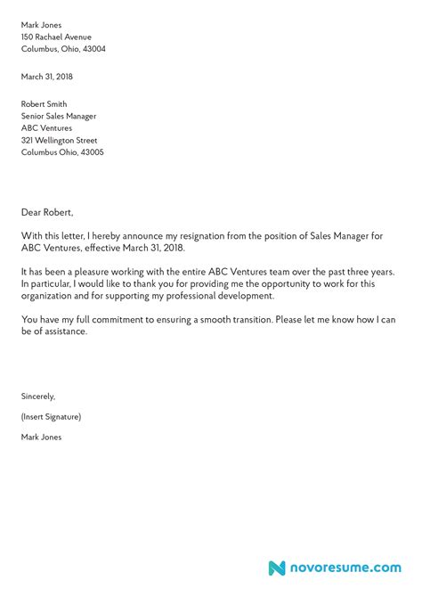 Job Notice Letter Template Resignation Letter How To Write A Letter