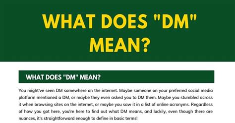 Dm Meaning What Does Dm Mean In Texting 7esl