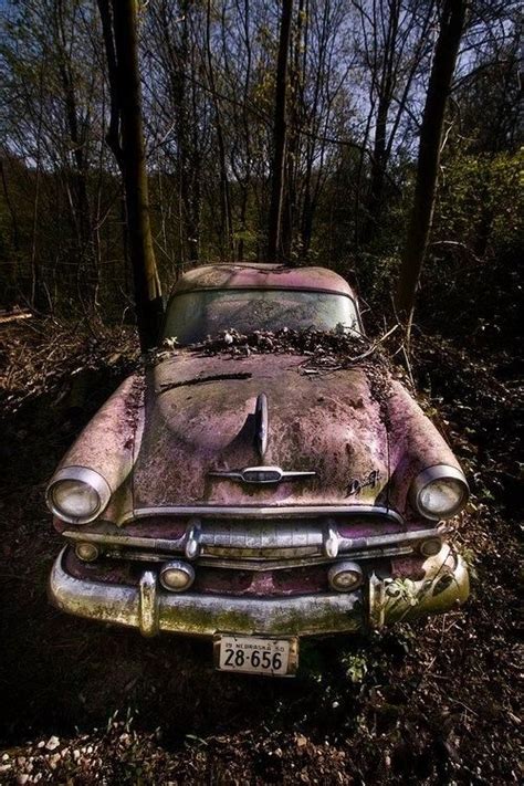 Abandoned Classic Car In The Forest Abandoned Cars Rusty Cars