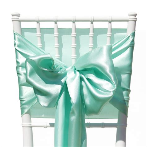 Satin Wedding Chair Sashes Mint Green