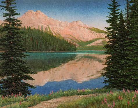 Mountain Glow Painting By Jake Vandenbrink Fine Art America