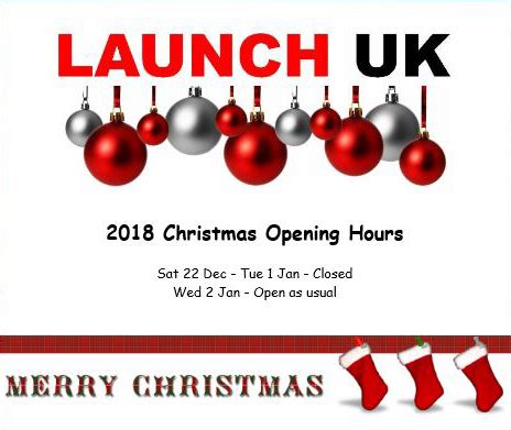 Our seating areas will be closed temporarily except for the selected stores open with social distancing regulation (indicated below). Launch UK Christmas 2018 Opening Hours