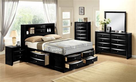 Emily Black Storage Bedroom Set | Bedroom Furniture Sets