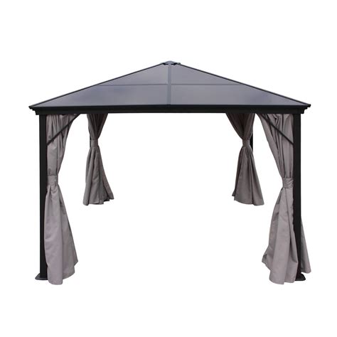 Aruba Outdoor 10 Ft Aluminum Gazebo With Hardtop By Christopher Knight