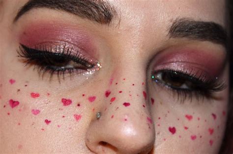 girlxalrighty on twitter cute pink heart shaped freckles makeup look nose makeup valentines