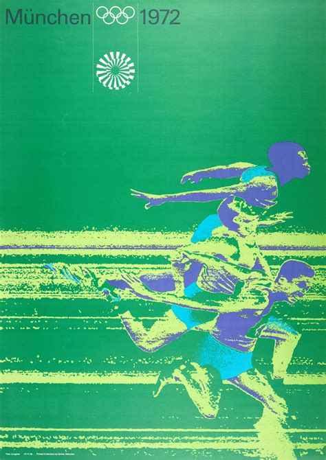 Otl Aicher 1972 Munich Olympics Running Poster Sports Series 1968