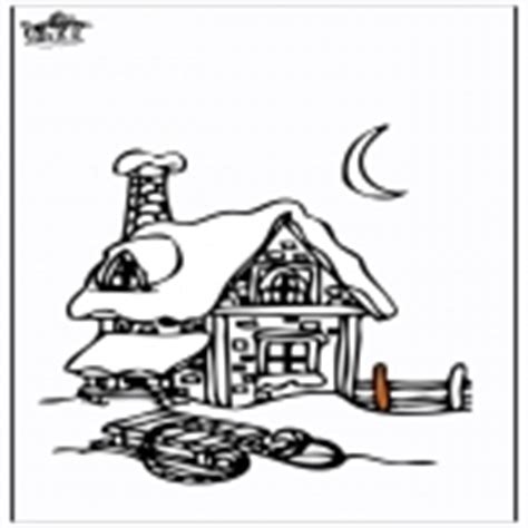 Chez la maison  Coloriages hiver