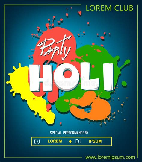 Holi Party Posterindian Festival Of Colours Happy Holi Celebration