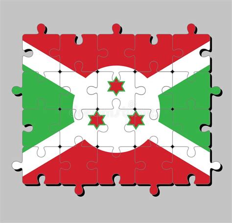 Puzzle Della Bandiera Del Burundi In Un Incrocio Diagonale Bianco ...