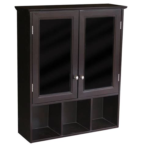 Unfinished wooden cabinet creates a simple line. Black Bathroom Wall Cabinet - Decor Ideas