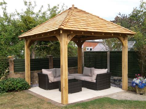 Oak gazebo 3mx3m including cedar shingles DIY kit | Modern gazebo, Diy