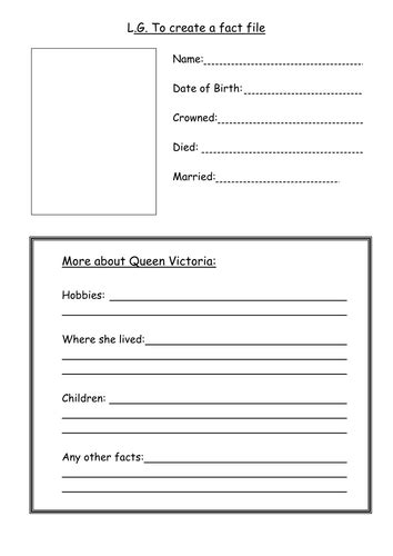 A Blank Fact File Template Teaching Resources