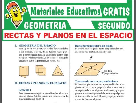 Rectas Y Planos En El Espacio Para Segundo Grado De Secundaria