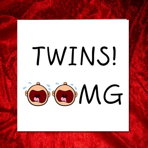 Congratulations On Twins Baby Card Funny Twins Card Omg Twins Am