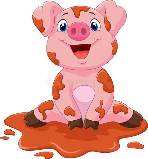 Cartoon Cute Baby Pig Stock Vector Illustration Of Baby