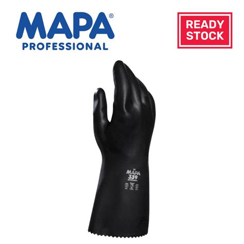 Mapa Ultranitril 339 Silicone Free Chemical Resistant Neoprene Safety Gloves Black Shopee