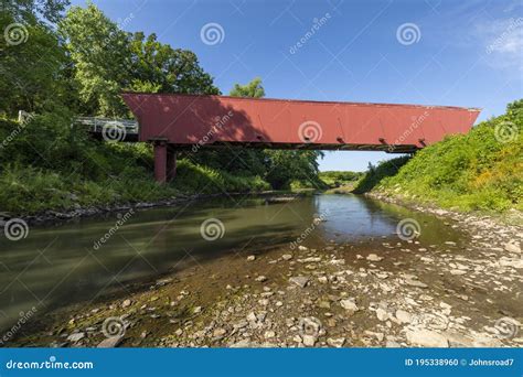 An Old Red Covered Bridge Stock Photo Image Of Scenic 195338960