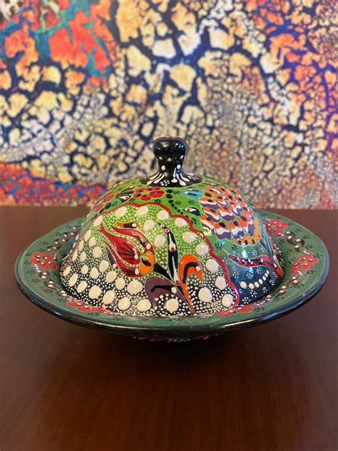 Turkish Persian Ceramic Sugar Bowl With Lid Furniture Home Living