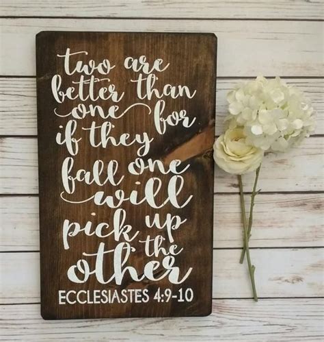 Two Are Better Than One Wood Sign Ecclesiastes Wedding Sign