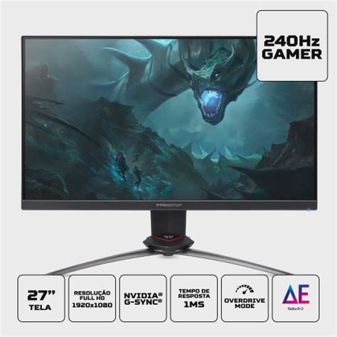 Monitor Acer Gamer Predator 27 Ips Fhd 240hz 1ms 4usb30 Hdr400 G Sync