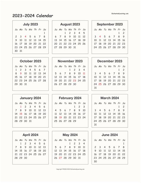 School Calendar 2023 2024 2024 Calendar Printable