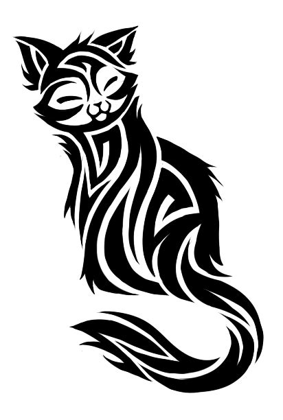 Pleased Tribal Cat Tattoo Design Tattooimagesbiz