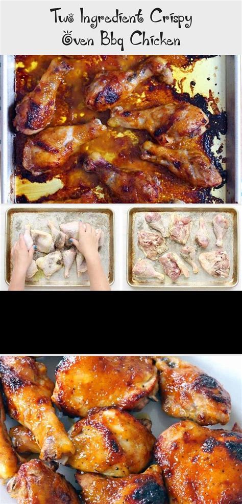 Bake for 45 minutes, flipping halfway through, until skin is crispy and golden brown. Two-Ingredient Crispy Oven Baked BBQ Chicken | Only two ...