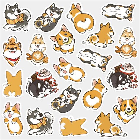Cute Keji Dog Decoration Stickers Cartoon Animal Diary Label Paper