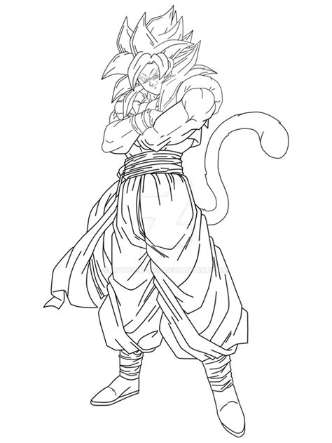Angry SSJ4 Gogeta Coloring Page - Free Printable Coloring Pages for Kids